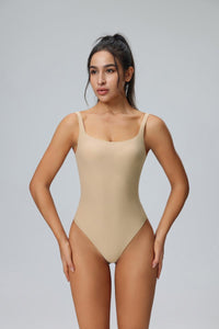 UPF 50+ Beige Shaping Yoga Bodysuit