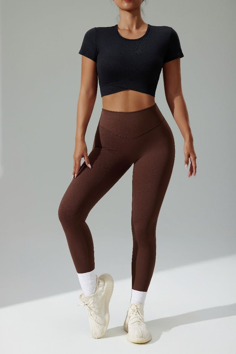 UPF 50+ Short Sleeve Yoga Crop Top - Sun Protection Clothing