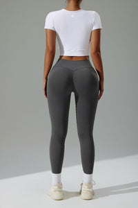 UPF 50+ Short Sleeve Yoga Crop Top - Sun Protection Clothing