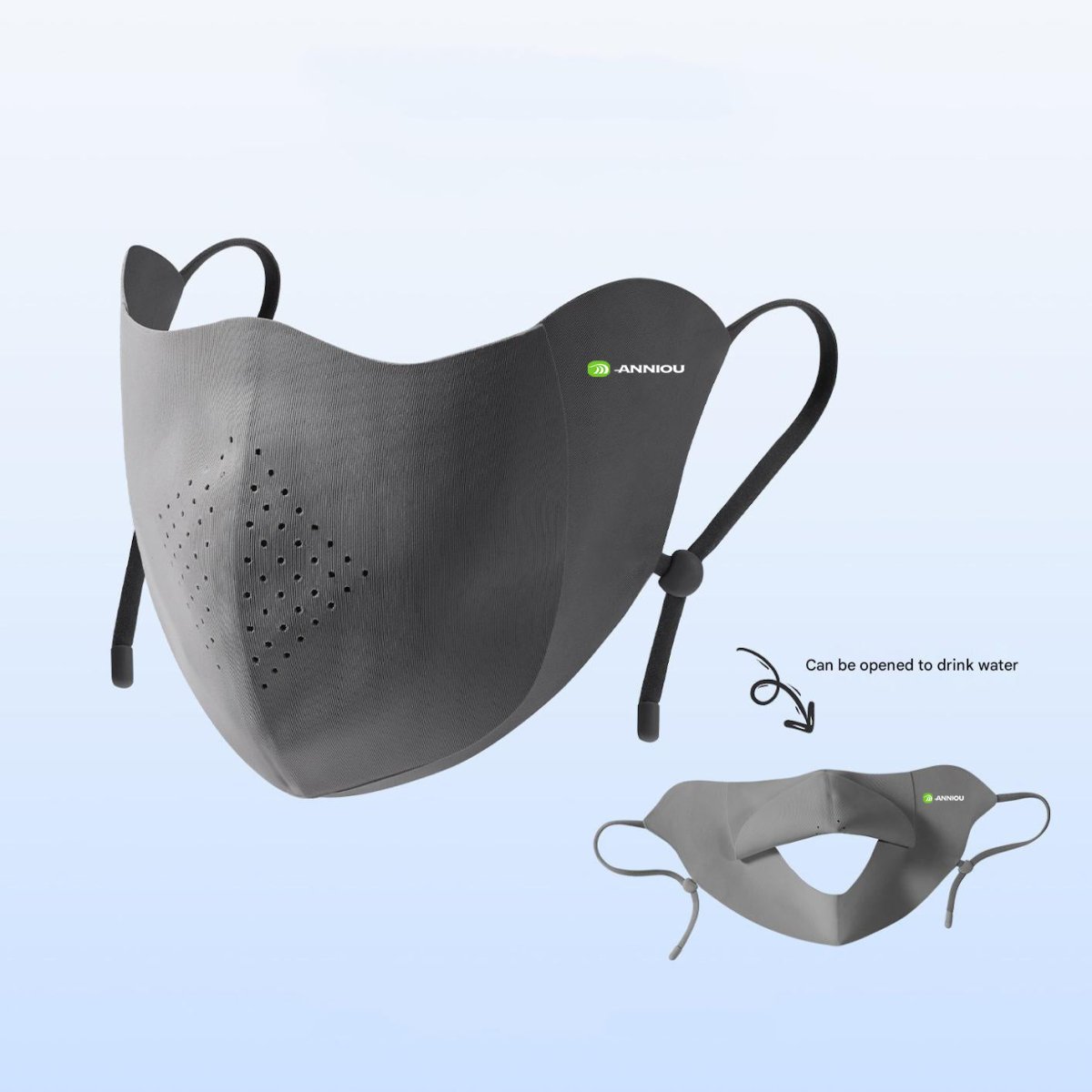 Dark Gray UPF 50+ UV Protection Face Cover by Anniou