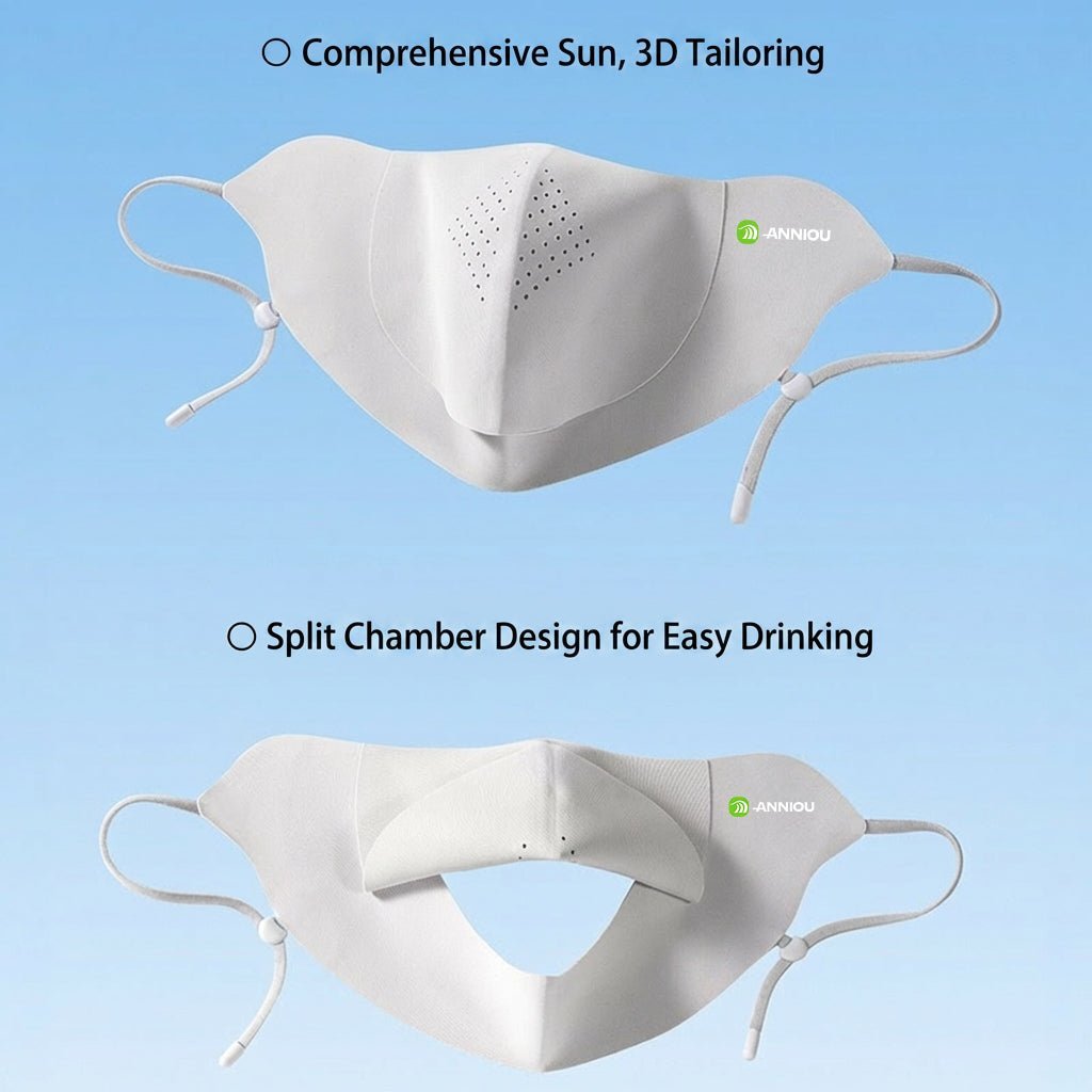 Light Gray UPF 50+ UV Protection Face Cover features by Anniou