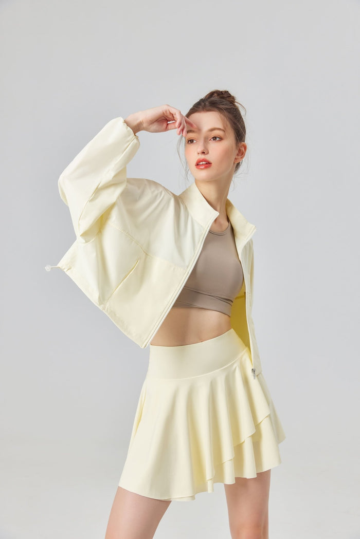 UPF 50+ Yellow Pleated Skirt & Jacket Set - Sun Protection Clothing
