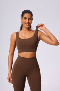 womens brown UPF 50+ sports bra