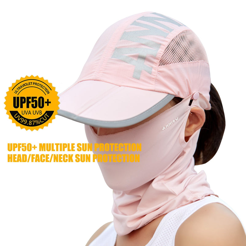 UPF50+ UV Protection Baseball Cap and Neck Gaiter by Anniou