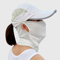 white sun  Protection Baseball Cap and Neck Gaite