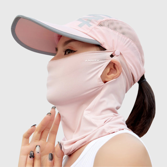 women's Pink UPF50+ UV Protection Baseball Cap and Neck Gaiter