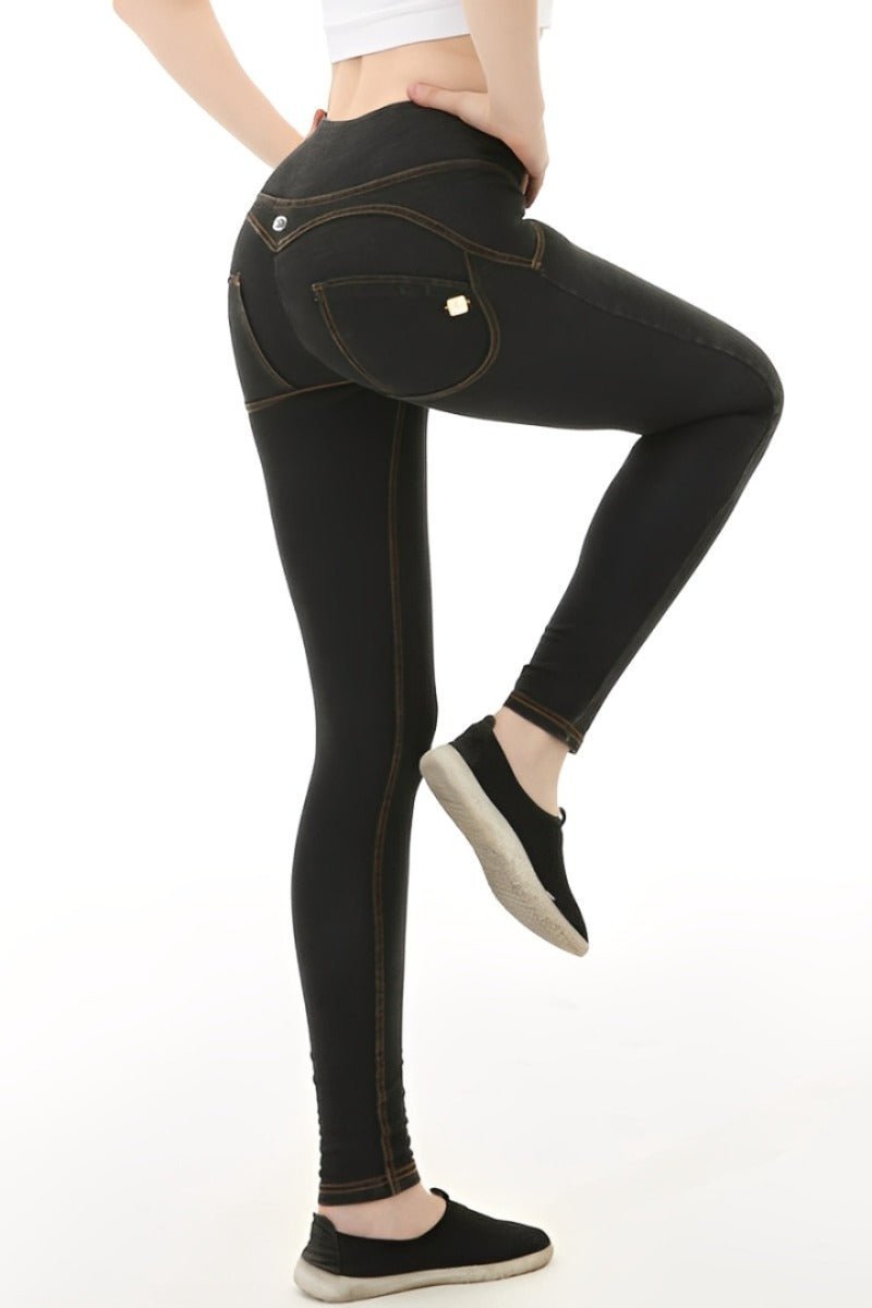 UPF50+High Rise Fake Jean Leggings - Sun Protection Clothing