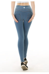 UPF50+High Rise Fake Jean Leggings - Sun Protection Clothing