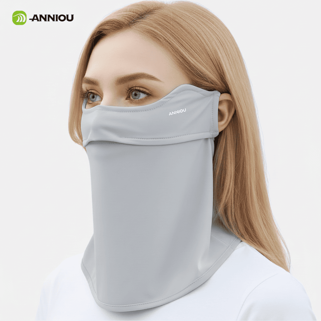 light gray UV Neck Gaiter Face Cover