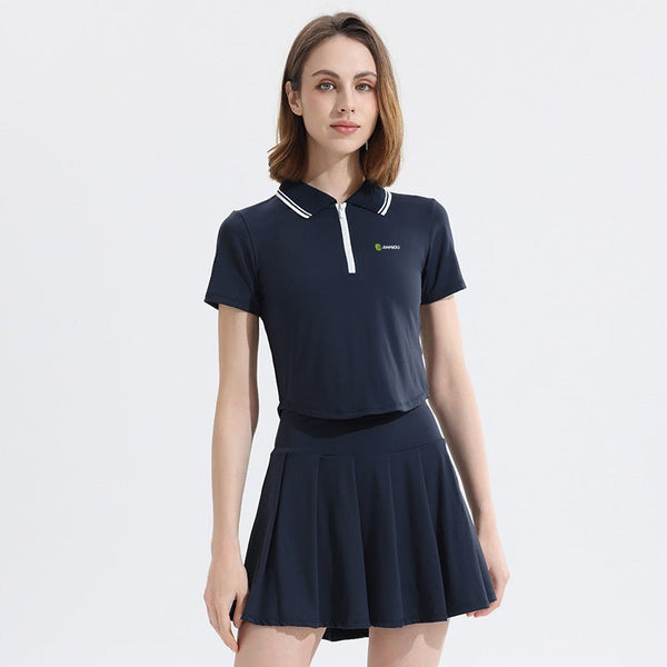 Navy Blue Polo Pickleball Skirt Set
