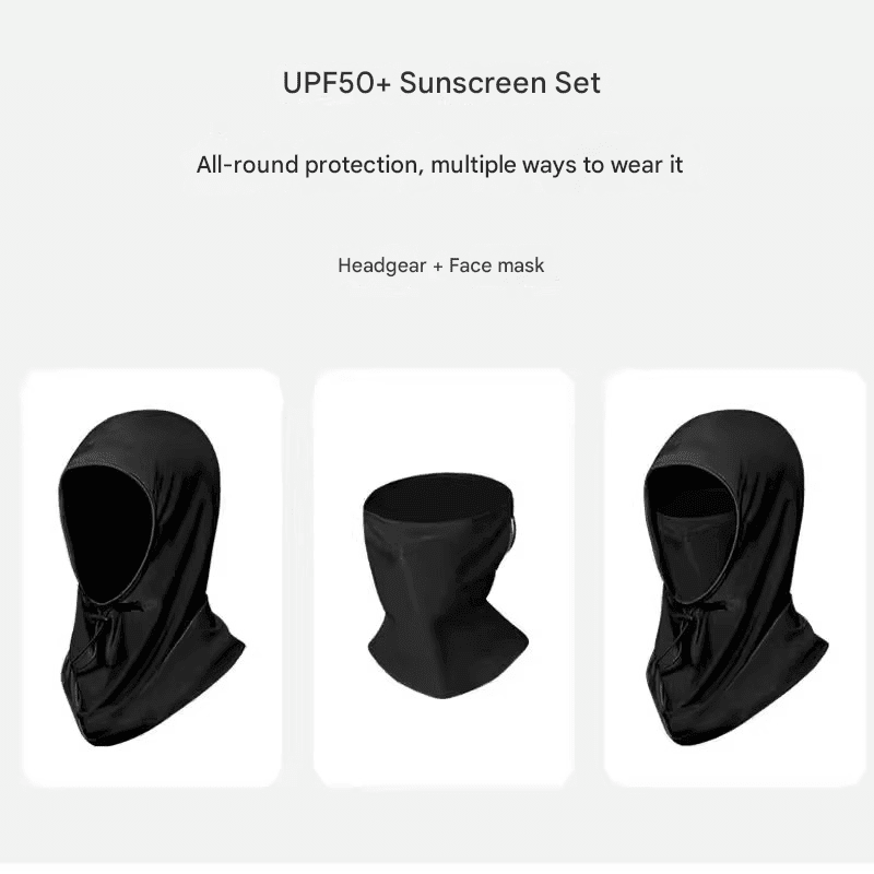 Black UV Protection Balaclava Hat ways to wear