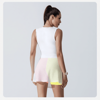 Rear of Pink UV Protection Golf Skirt
