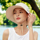 khaki UV Protection Wide Brim Sun Bucket Hat 