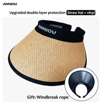 UV Protection Woven Straw Sun Visor - Sun Protection Clothing
