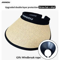 UV Protection Woven Straw Sun Visor - Sun Protection Clothing