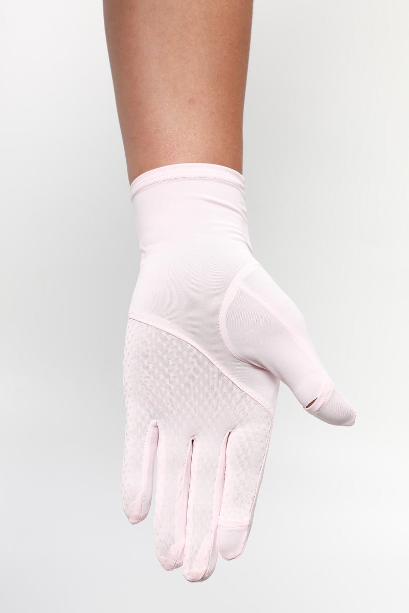 White anti slip glove on a white background