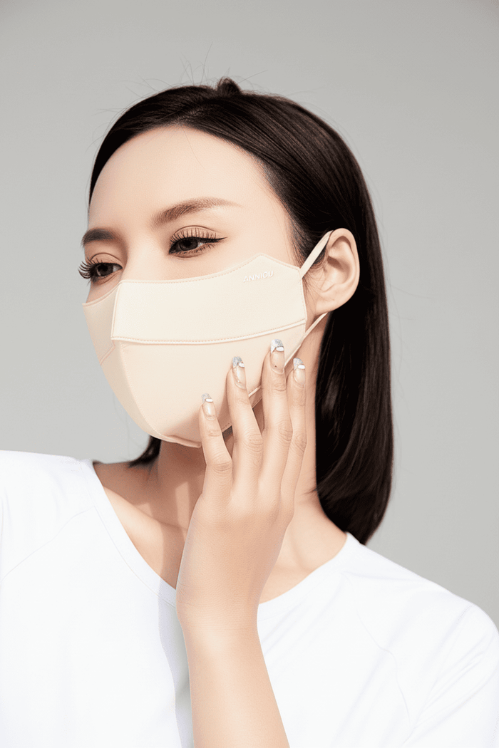Beige UV Silk Face Mask