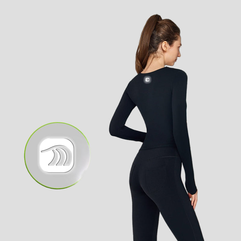 UV black UV Slant Collar Top and leggings back