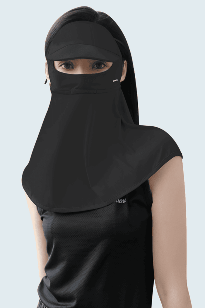 Black UV sun visor face gaiter