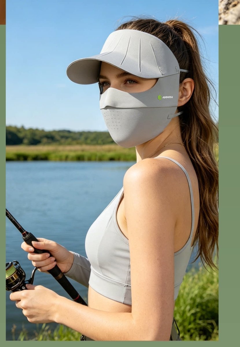 UV Wide Brim Face Mask UPF50+ in light pink