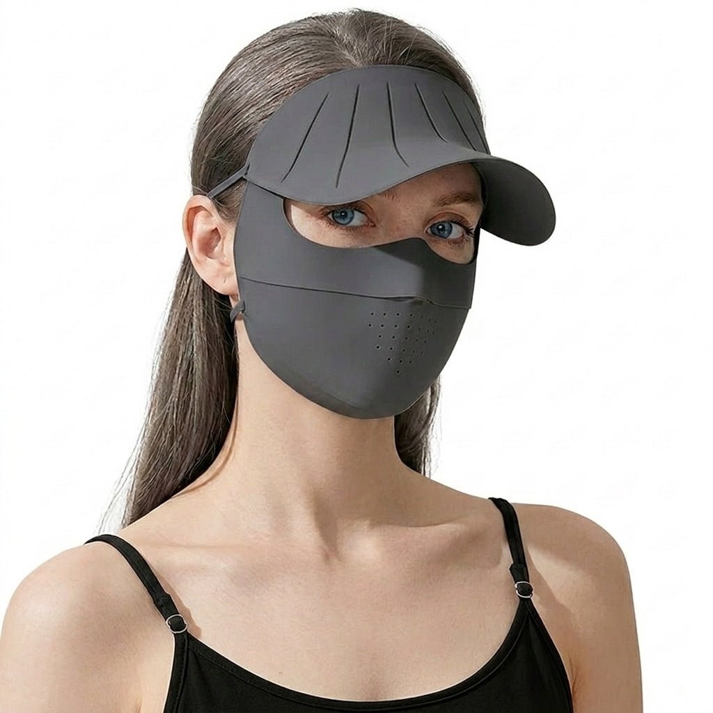 Dark Gray UV Wide Brim Face Mask UPF50+