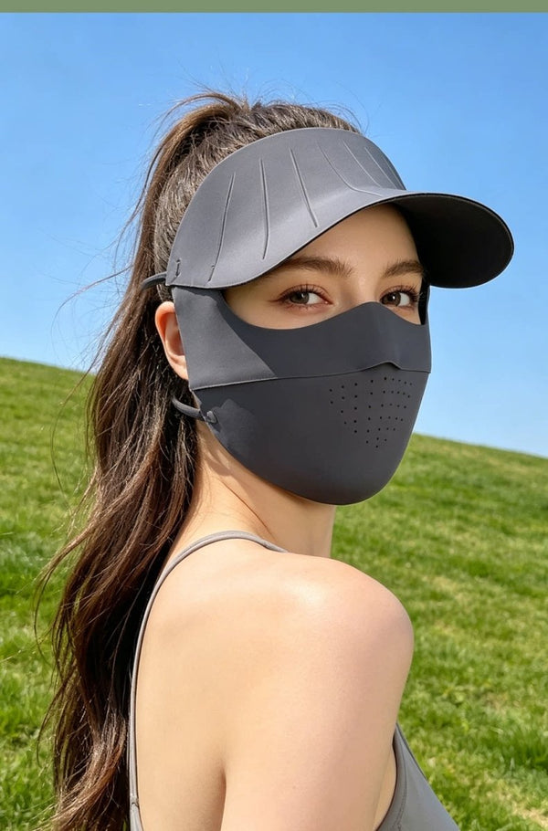 Dark Gray UV Wide Brim Face Mask UPF50+