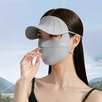 Light Gray UV Wide Brim Face Mask UPF50+