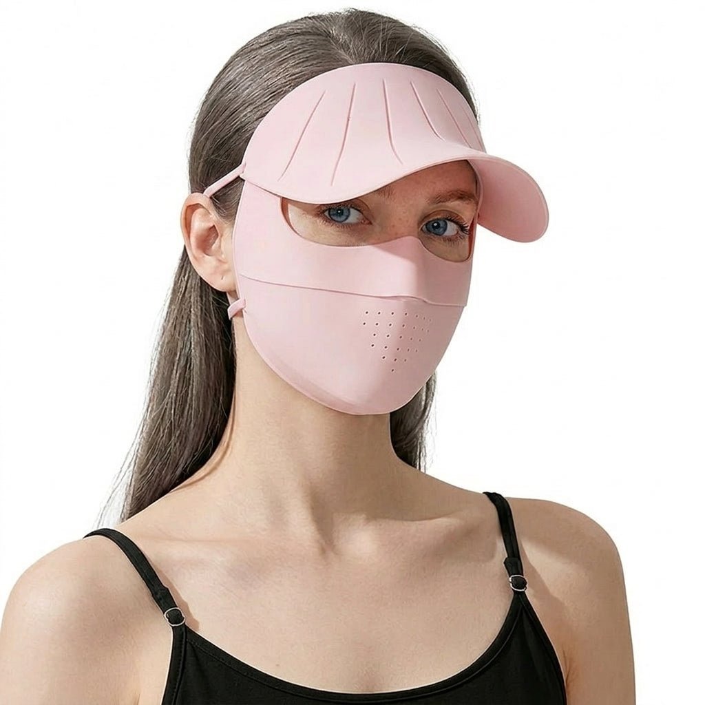 Pink UV Wide Brim Face Mask UPF50+