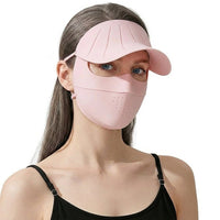 Pink UV Wide Brim Face Mask UPF50+