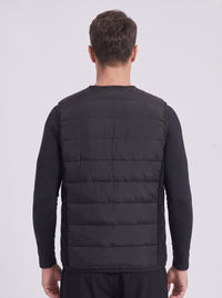 men's Heated gilet from the back in black
