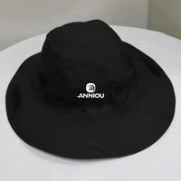 Black Waterproof Wide Brim Sun Hat UPF 50+