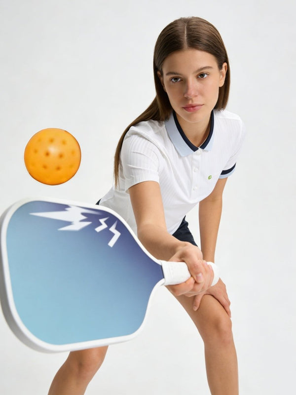 White UPF50+ Ice Silk Pickleball Polo Shirt
