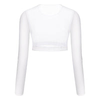 white upf50 golf mesh layering top of back view
