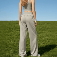 Rear of Grey Quick Dry UPF Wide Leg Sun Pants