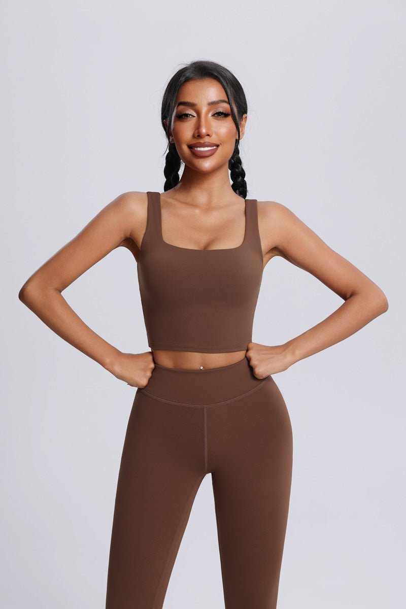 Wide Strap High - Support Yoga Bra - Sun Protection Clothing