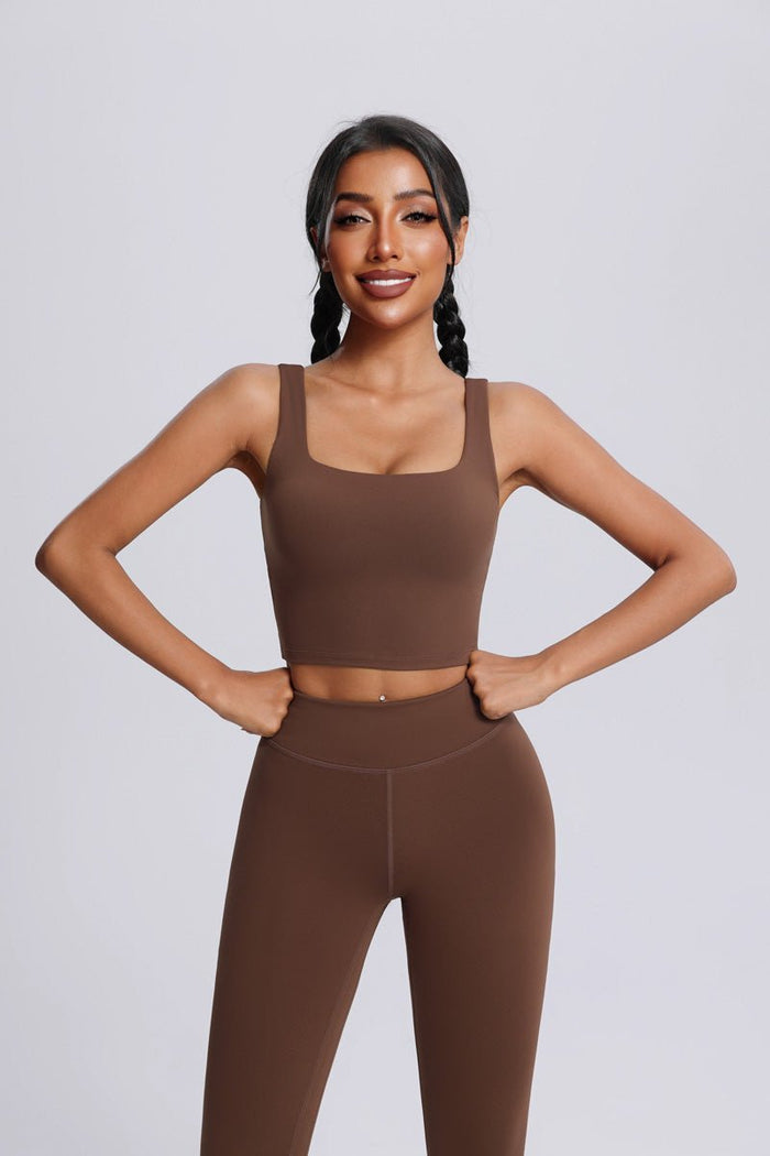 Wide Strap High - Support Yoga Bra - Sun Protection Clothing