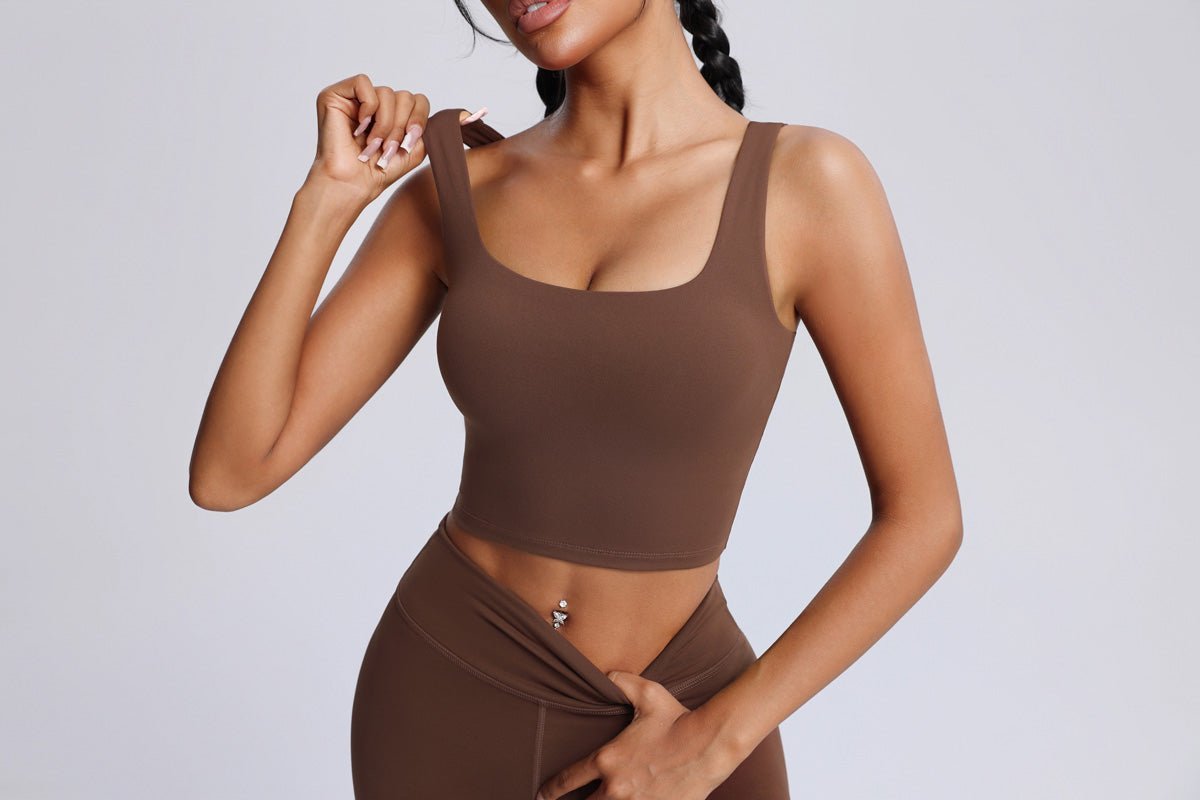 Wide Strap High - Support Yoga Bra - Sun Protection Clothing