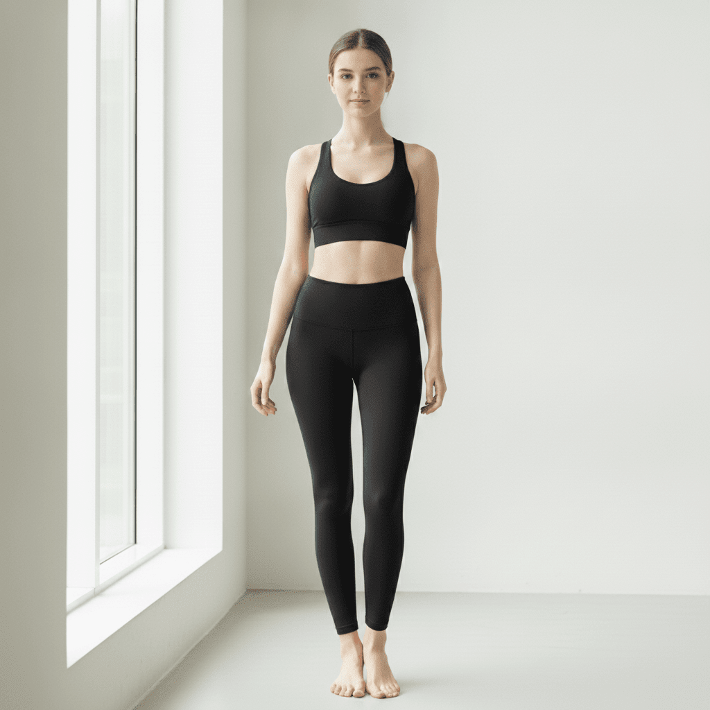 Women Black Cropped Yoga Leggings