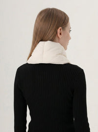 #Beige Women Padded Warm Scarf