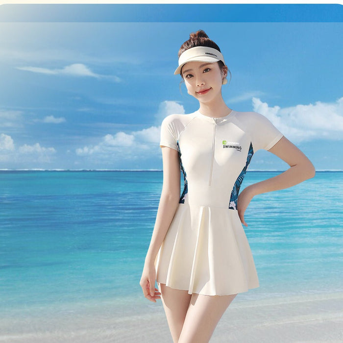 women's Sun Protection Short Sleeve Dress Swimming Costume UPF 50+