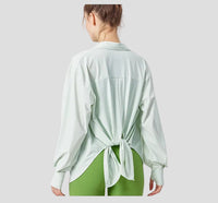 women's light green Sun Protective UPF 50+ Sun Shirt back
