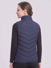 #Navy rear of Women's 15 Zones Quilted Heated Vest