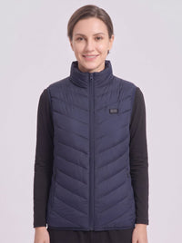 Women's 15 Zones Quilted Heated Vest in #navy