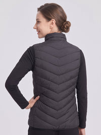 #Black rear of Women's 15 Zones Quilted Heated Vest