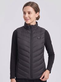 Women's 15 Zones Quilted Heated Vest in #black