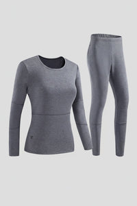 Women's Grey 28 Area Heated Thermals set