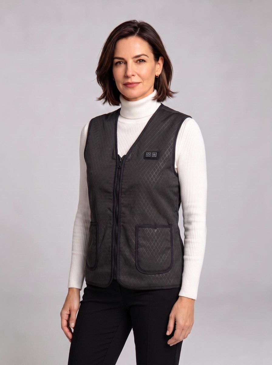 Women's Black Dual-control Heated Gilet