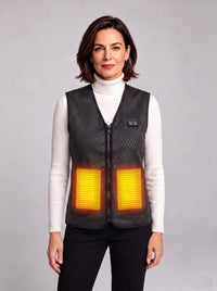 Women’s Electric Heated Vest Front View with Front Heating Pads