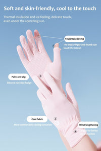 pink upf gloves features