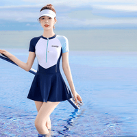 women's blue Sun Protection UPF 50+ Swim Dress